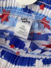 Load image into Gallery viewer, Baby Berry baby boy size 3-6 months red blue white stripe stars shorts swim BNWT
