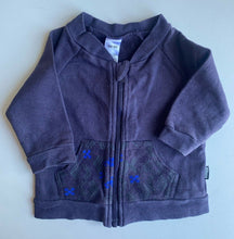 Load image into Gallery viewer, Bonds baby size 0-3 months navy blue zip up jumper pockets, VGUC
