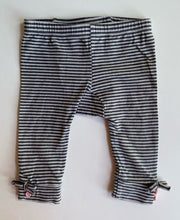 Load image into Gallery viewer, Sprout baby girl size 0-3 months grey stripe leggings pants babushka, VGUC
