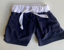 Load image into Gallery viewer, Miann &amp; Co. baby size 0-3 months navy blue drawstring shorts, VGUC
