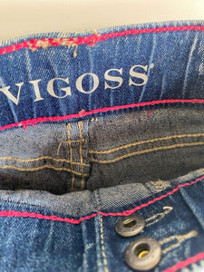 Vigoss kids girls size 4 blue denim cut off shorts, VGUC