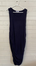 Load image into Gallery viewer, Cake Maternity women&#39;s size L navy blue sleeveless maternity dress ruching, EUC
