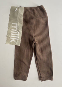 Millk baby size 3-6 months brown ribbed leggings pants, BNWT