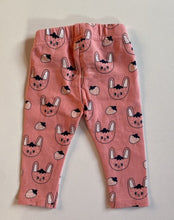 Load image into Gallery viewer, Seed baby girl size 0-3 months pink strawberry bunny leggings pants, VGUC
