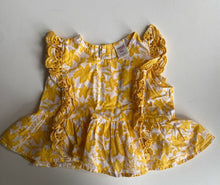 Load image into Gallery viewer, Seed baby girl size 18-24 months yellow white floral blouse top, VGUC
