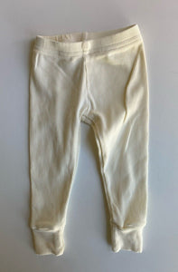 Tiny Trove baby size 0-3 months cream ribbed leggings pants, EUC