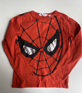 H&M x Marvel kids boys size 7-8 red long sleeve Spiderman t-shirt, VGUC