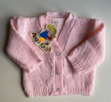 Load image into Gallery viewer, Angel Kids baby girl size 3-6 months pink knit button up cardigan, BNWT
