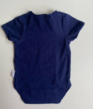 Load image into Gallery viewer, Bonds baby size newborn navy blue t-shirt bodysuit, VGUC
