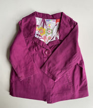 Load image into Gallery viewer, Higgledee baby girl size 12-18 months purple button up jacket, VGUC
