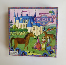 Load image into Gallery viewer, eeBoo kids jigsaw puzzle 64 pieces 5+ years castle horses, VGUC
