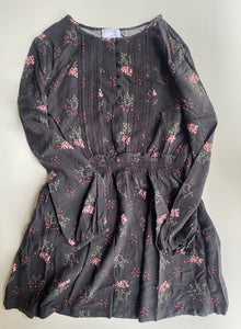 Witchery kids girls size 10 black pink floral long sleeve dress, VGUC