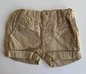 Pumpkin Patch baby size 0-3 months light brown elastic waist shorts, VGUC