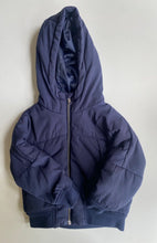 Load image into Gallery viewer, Seed kids toddler size 3 navy blue hooded jacket zip, VGUC
