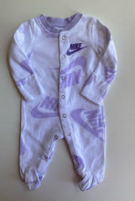 Load image into Gallery viewer, Nike baby girl size newborn white people logo one-piece, VGUC
