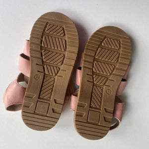 Target kids girls size 12 pink brown scrappy sandals summer, EUC