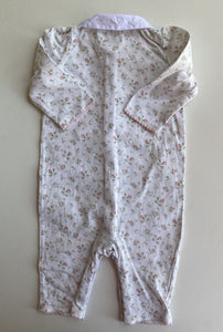 Ralph Lauren baby girl size 0-3 months white pink floral one-piece, VGUC