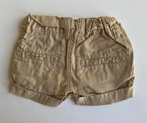 Pumpkin Patch baby size 0-3 months light brown elastic waist shorts, VGUC