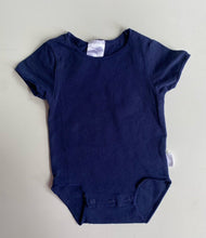 Load image into Gallery viewer, Bonds baby size newborn navy blue t-shirt bodysuit, VGUC
