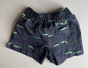 Target baby boy size 0-3 months black green crocodile shorts, VGUC