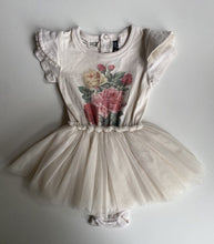 Load image into Gallery viewer, Rock Your Baby baby girl size 12-18 months beige tutu dress floral, GUC
