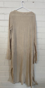 Ripe women's size XL maternity beige knit long line cardigan jumper, VGUC