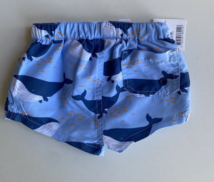 Cotton On baby size 0-3 months blue swim shorts whales, BNWT