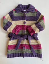 Load image into Gallery viewer, Target kids girls toddler size 3 purple stripe knit button up cardigan, VGUC
