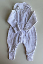 Load image into Gallery viewer, Bonds baby size 0-3 months white Terry towelling collared wondersuit, VGUC
