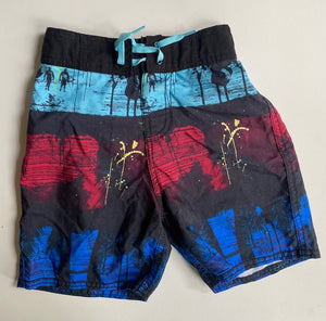 Pumpkin Patch kids boys toddler size 2 black blue surf shorts swim, VGUC