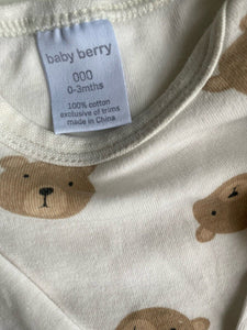 Baby Berry baby boy size 0-3 months bears tractor bodysuits pants bundle, VGUC