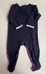 AFL Melbourne Demons baby size 6-12 months navy blue red one-piece, VGUC