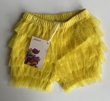 Load image into Gallery viewer, Fabrik baby girl size 12-18 months yellow tulle elastic waist shorts, BNWT
