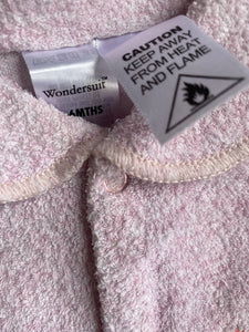 Bonds baby size 3-6 months pink wondersuit terry towelling collared, VGUC