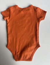 Load image into Gallery viewer, Carter&#39;s baby size 0-3 months orange t-shirt bodysuit shark fish, VGUC
