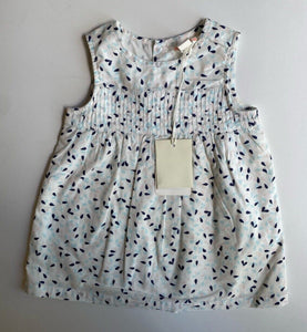 Country Road baby girl size 6-12 months white blue patterned dress, BNWT