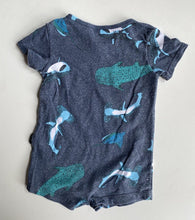 Load image into Gallery viewer, Bonds baby size 0-3 months grey sharks romper, GUC
