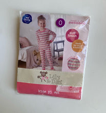 Load image into Gallery viewer, Lily &amp; Dan baby girl size 6-12 months pink stripe PJ set, BNWT
