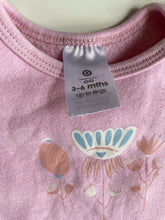 Load image into Gallery viewer, Target baby girl size 3-6 months pink pullover jumper floral frills sleeves VGUC
