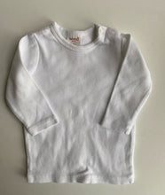 Load image into Gallery viewer, Seed baby size 0-3 months white ribbed long sleeve top t-shirt, VGUC
