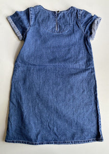 Next kids girls size 9 years blue denim short sleeve dress, VGUC