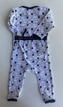 Load image into Gallery viewer, Bonds baby size 3-6 months black white logo easysuit one-piece, VGUC
