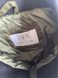 Zara kids size 10 olive green zip up jacket, VGUC