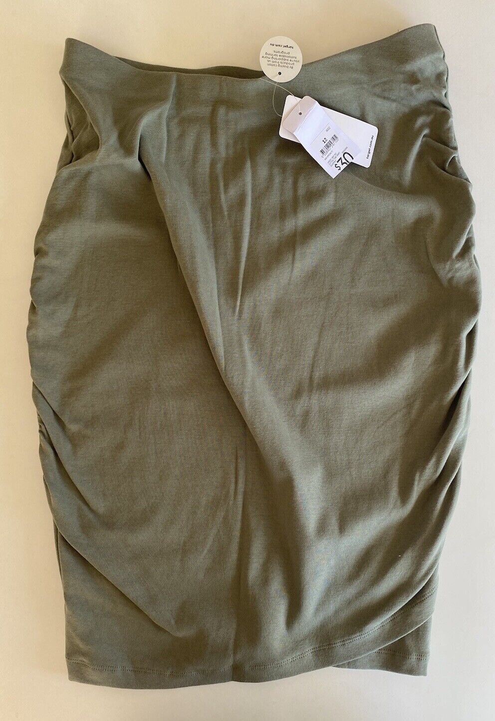 Target Maternity size 12 women's green tube skirt elastic waist, BNWT