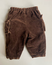 Load image into Gallery viewer, Tartine et Chocolat Paris baby size 3-6 months brown velvet cargo pants, VGUC
