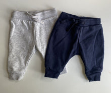 Load image into Gallery viewer, Target baby size 0-3 months x2 pairs track pants navy blue grey, VGUC
