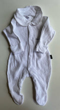 Load image into Gallery viewer, Bonds baby size 0-3 months white Terry towelling wondersuit collared, VGUC
