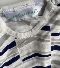 Load image into Gallery viewer, ErgoCocoon AIR baby size 2-4 months blue white bamboo swaddle, EUC
