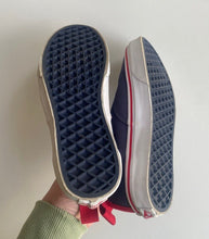 Load image into Gallery viewer, VANS kids size US 3/EUR 34 navy blue pull on canvas sneakers shoes, EUC
