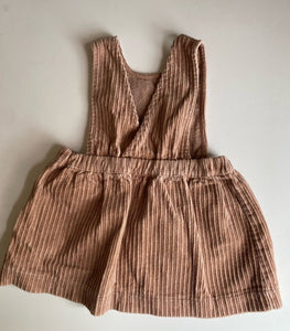 Anko baby girl toddler size 18-24 months dusty pink cord pinafore dress, VGUC